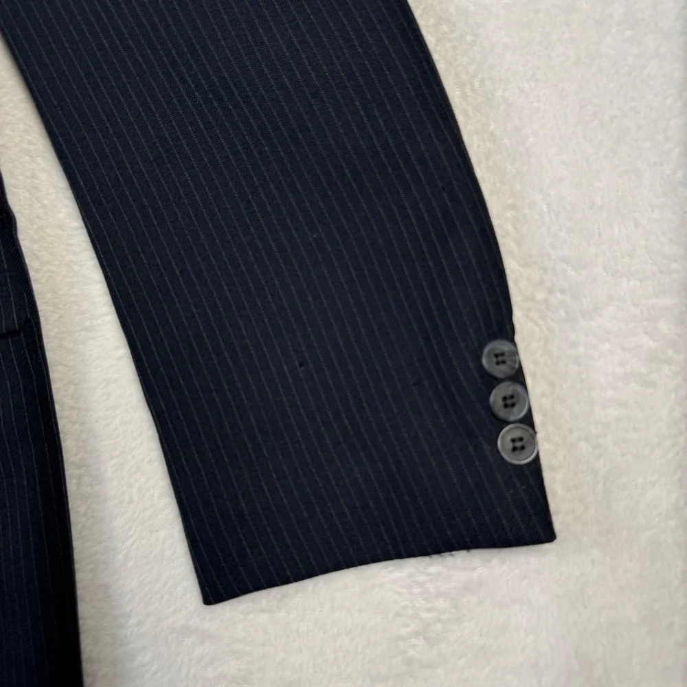 Levi's Action Suits Blazer Mens 40‎ Navy Blue Excellent Pinstripe Two-Button
